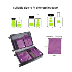Packing Cubes 6 Set for Travel Waterproof Lightweight Luggage Organizer for Suitcase with Shoe Bag and Laundry Bag Home Storage