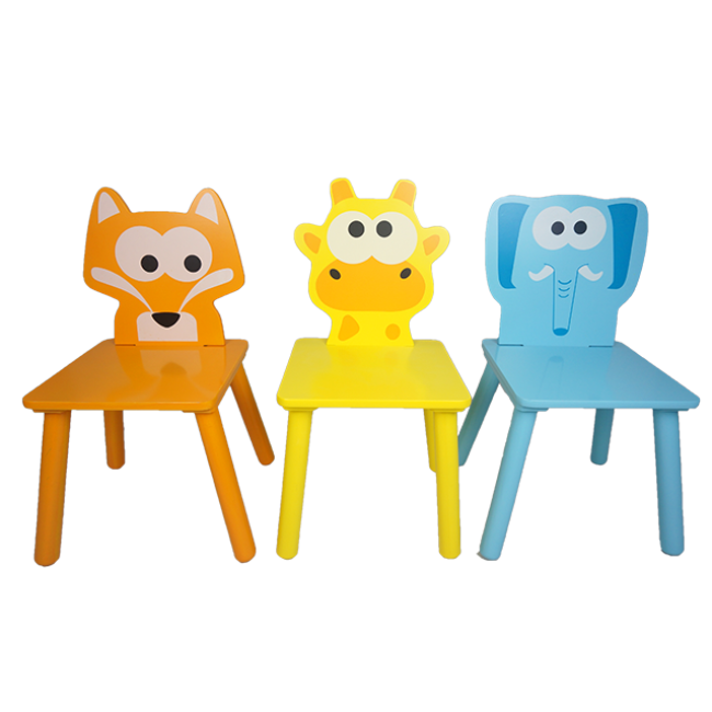 New Different Cartoon Design Children Wood Chair Kids Feeding Chair