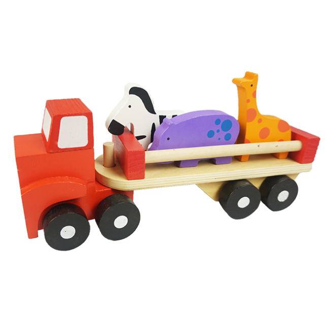 XL10139 Children Building Block Wooden Car for Kids Funny Educational Wooden Cartoy Set DIY Trailer Toy