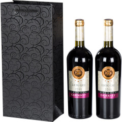Black UV pattern wine paper bag single and double bag cigarette bag red wine thickened gift bag