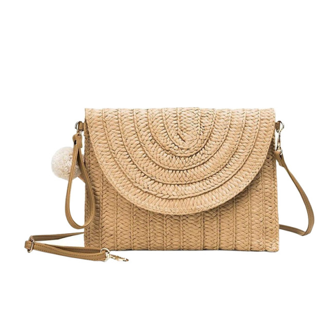 New pillow type hand woven bag, hand bag, beach bag, woven and woven women's small square bag