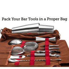 New bartender tool bag bar mixer roll bag multifunctional bartender cutlery Kit