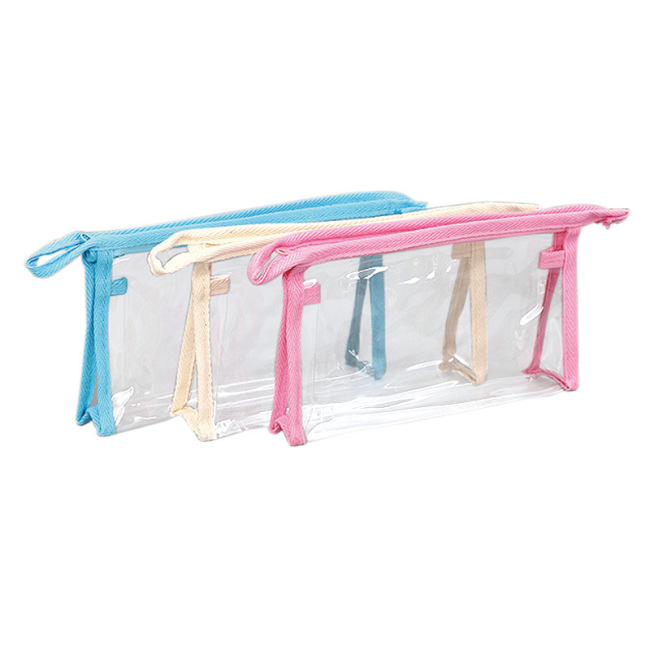 Spot wholesale PVC zipper bag customized color environmental protection plastic self sealing Travel Wash storage bag customized logo