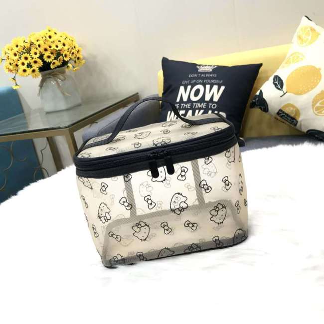 Cosmetic bag for women large capacity storage bag transparent mesh large size wash simple portable cosmetic storage bag