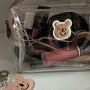 New style lovely brown bear cosmetic bag portable simple lazy PVC transparent wash bag storage bag