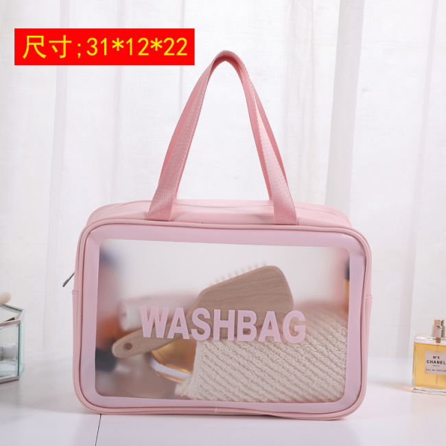 Large Capacity Transparent Pu Travel Storage Cosmetic Bag