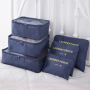 Ventas directas de fábrica viajes Oxford ropa de tela bolsa de almacenamiento de viaje conjunto personalizado ropa interior acabado conjunto de seis piezas bolsa de almacenamiento