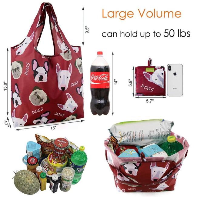 Promotional foldable grocery shopping bag, Superior quality reusable grocery bag, Foreign trade foldable  shopping bag