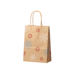 Different designs kraft paper shopping bag with handle for Christmas gift packaging