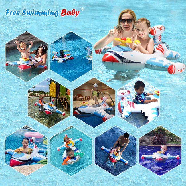 Inflatable Airplane Swimming Float Seat Boat Pool Swim Ring for Baby Kids Toddler