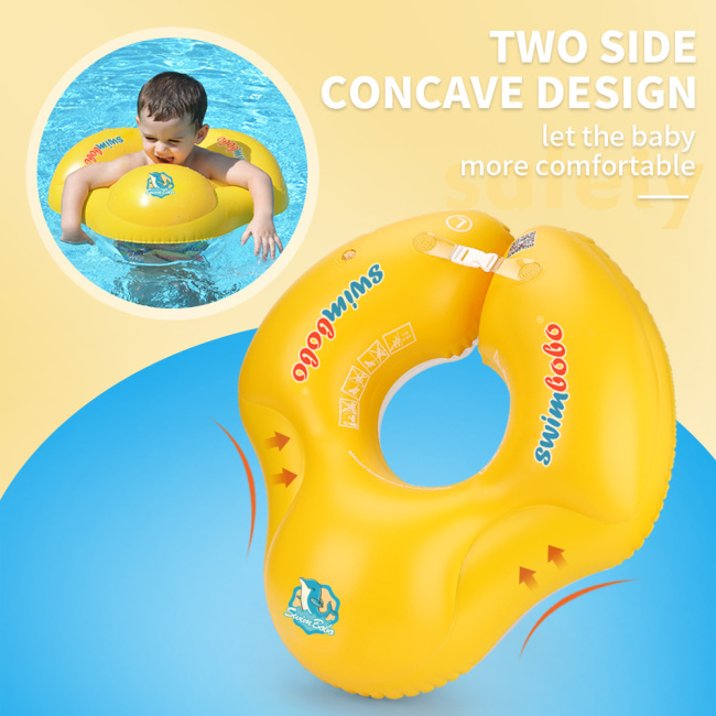 New Upgraded Underarm Float Baby Swimming Float Kids Inflatable Swim Ring with Safety Support Bottom Swimming Pool Accessories  for 3-36 Months