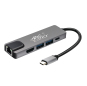 PCER Black Multi-function Type-C Hub to HDMI &amp; LAN &amp; USB Adapter 5 in 1 Converter