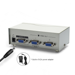 Manufacture VGA Splitter 1x2 Support 1920*1440 85Hz HD VGA Switcher Converter 1 in 2 out