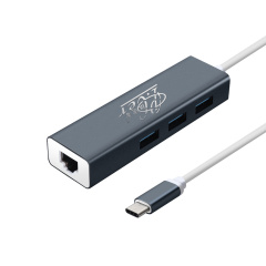 PCER USB C 3.1 Ethernet Lan Adapter 3 Port USB Type C Hub 10/100/1000Mbps Gigabit Ethernet USB 3.0 hub Network Card for MacBook