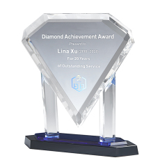 Customize Fashion Wholesale K9 High Quality Frame Glass Award Crystal Diamond Awards