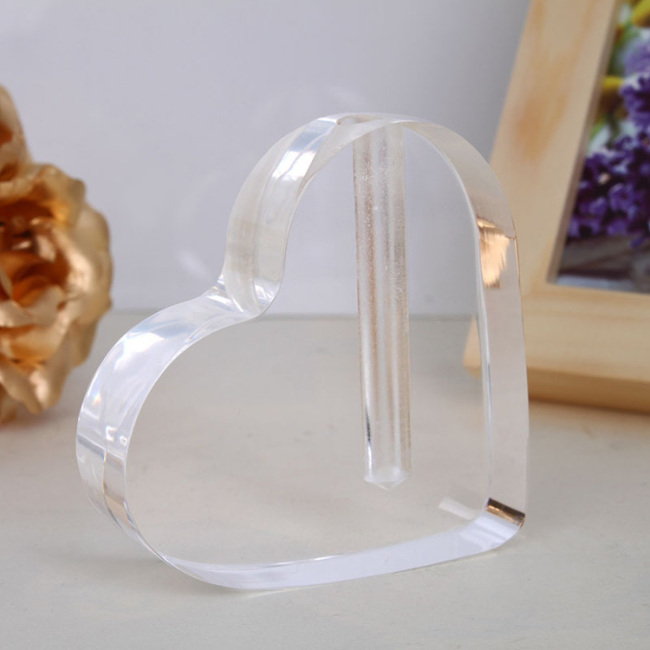Wholesale Heart Shape Crystal Crafts Glass Awards Clear Optical Crystal Awards Crystal Trophy As Rose Vase