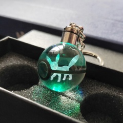 Pas cher en gros Led Light Pokemon Go Ball Boule de cristal Porte-clés pour cadeaux de Noël