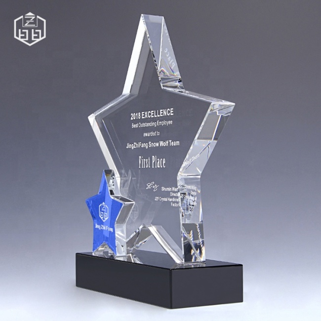 Personalized Customize 2019 Beveled Glass New Product Creative Decoration With Star Crystal Gift Souvenir Trophy