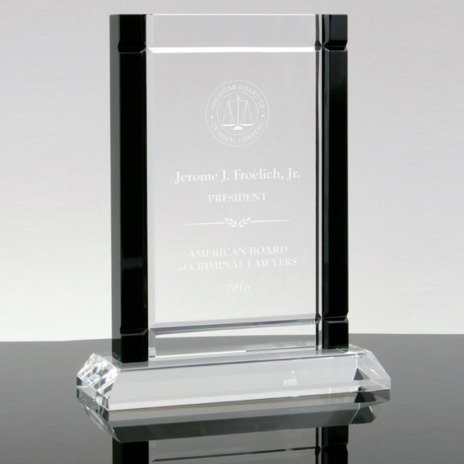 Wholesale k9 Crystal Rectangular Blue Red Green Black Edge Crystal Award Optical Crystal Trophy with base