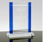 Wholesale k9 Crystal Rectangular Blue Red Green Black Edge Crystal Award Optical Crystal Trophy with base