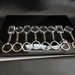 Porte-clés en cristal vierge de nouveau design de mode personnalisé pour la gravure 3D