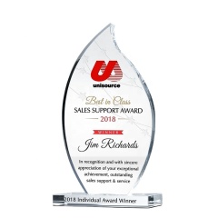 Free Customized Engraved Blank Crystal Flame Award Crystal Glass Plaque Trophy