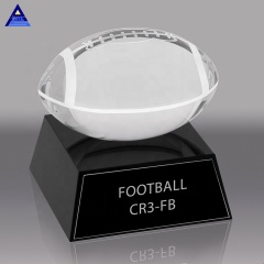 Trophée de football en cristal de fantaisie de football américain K9 de prix d'usine en gros pour le cadeau