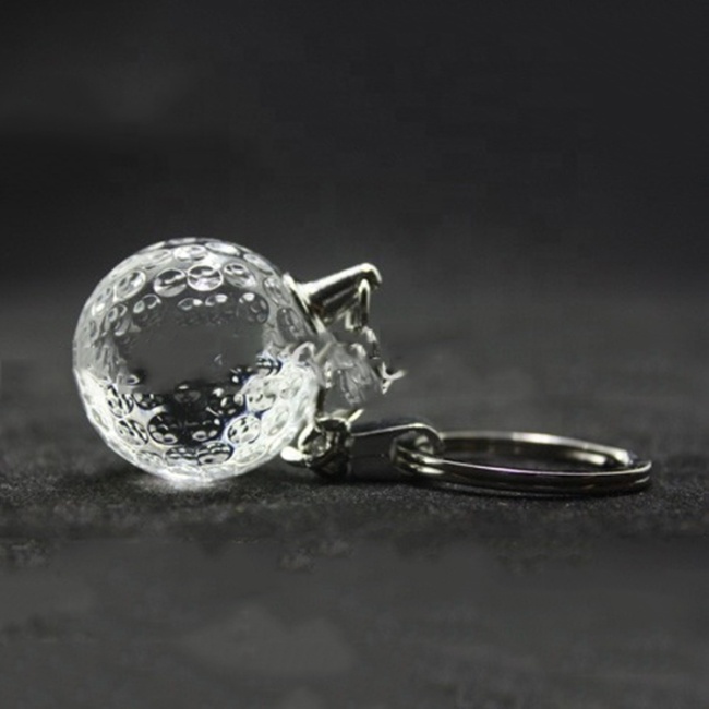 Souvenirs Gift Business Gift Crystal Ball Favors 3D Laser Engraving Logo Crystal Keychain