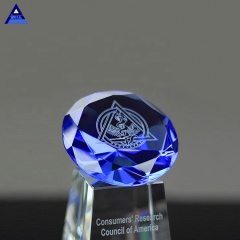 Vente en gros de décoration de mariages personnalisés Blue Diamond Award Crystal