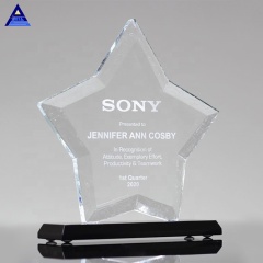 Blank Crystal Black Base Star Awards Trophy for Promotional Souvenirs
