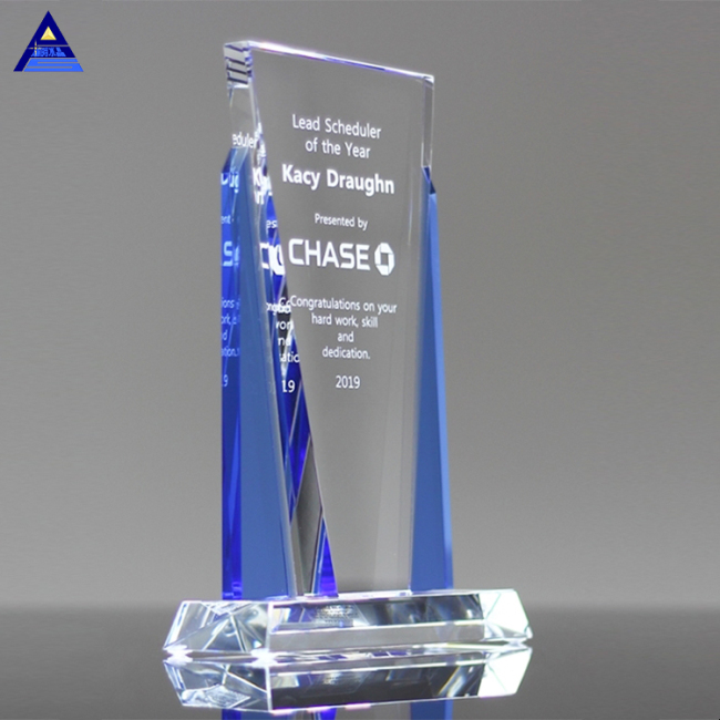New Design Color Cheap Glass Trophy Award For 15Th Wedding Anniversary Gifts