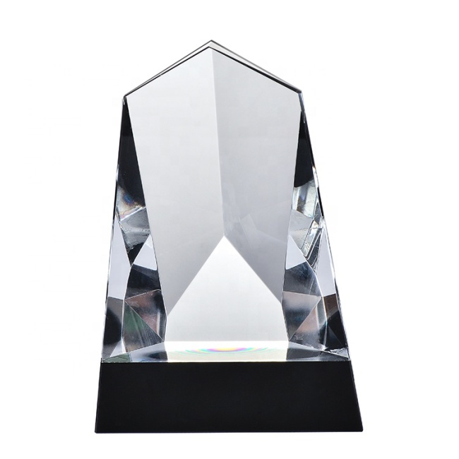 Various Styles Unique Mountain Shape Laser Clear Blank Crystal Trophy Award Souvenir