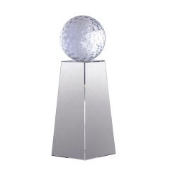 Trophée de piliers de cristal de récompense de sport de gravure de laser de conception personnalisée la plus populaire avec la base claire