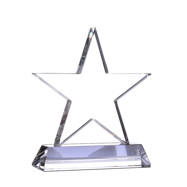 Star Standing K9 Crystal Award Trophy With Blank Base For Achievement Souvenirs
