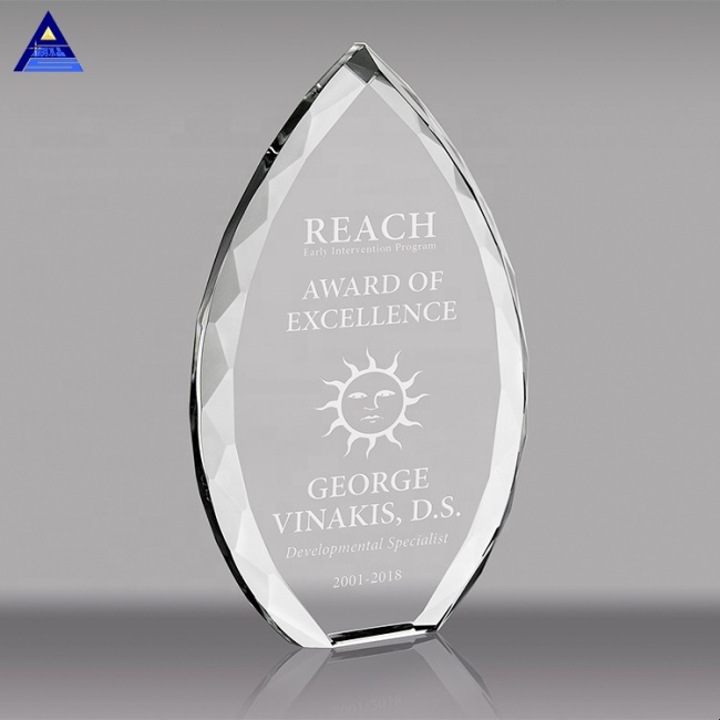 Wholesale High-Quality Blank Customizable Logo Transparent Photo Crystal Trophy For Business Gift