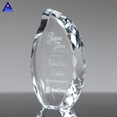 Récompense populaire en cristal optique de forme de flamme de Lambent pour l'honneur d'affaires