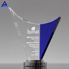 Trophée Crystal Wave de fabrication de prix personnalisés de haute qualité en gros bon marché