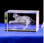 Customized 3D Laser Engraved Crystal Cube Laser Tiger Model Etched Crystal Souvenir Gifts