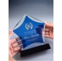 Wholesale K9 Quality Blue Star Crystal Plaques And Awards With Black Base