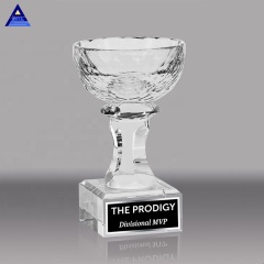 Luxury Creative Customize Import Golf Souvenir Glass Big Shape Trophy Cup Crystal Bowl