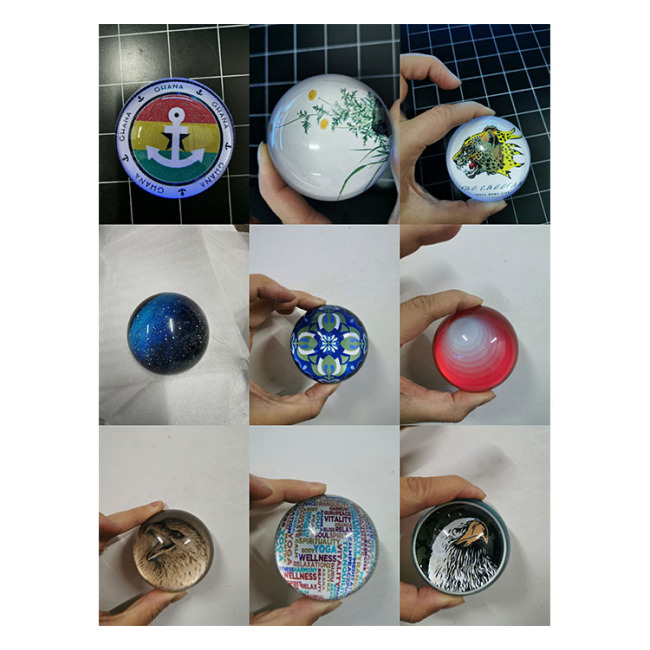 K9 Grade Crystal Glass Paperweight, Customized Picture Design Dome Round Shape Crystal Glass Paper Weight