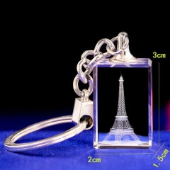 Entreprise populaire annonçant des cadeaux promotionnels Porte-clés en cristal 3D