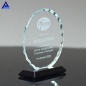 Engraved Flat Jade Glass Swoosh Award Trophy For Corporate Promotional Gifts