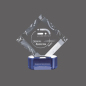 Wholesale blue base transparent three-dimensional multi-faceted custom fashion crystal award