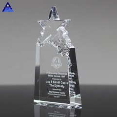 Wholesale Cheap Custom Design Star Crystal Trophies And Awards With Engraved Logo