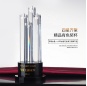Wholesale cheap custom pentagram star crystal obelisk trophy Ice peak crystal glass awards