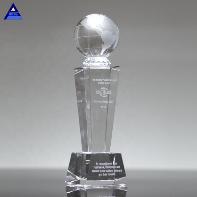 2019 Hot Sell New Product Heavyweight Galaxy Crystal Globe Trophy