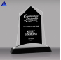 Black And Clear Color Crystal Trophy Engraved Crystal Glass Plaque With Custom Etching