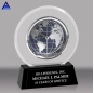 Wholesale Custom Black Base Clear World Globe Souvenir Crystal Award Trophy For Cheap Sale