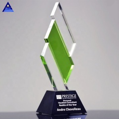 New Design Green and Clear Emerald City Trophy Unique Crystal Award
